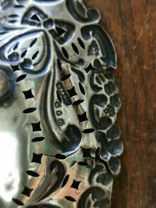 Pair of silver bon bon dishes