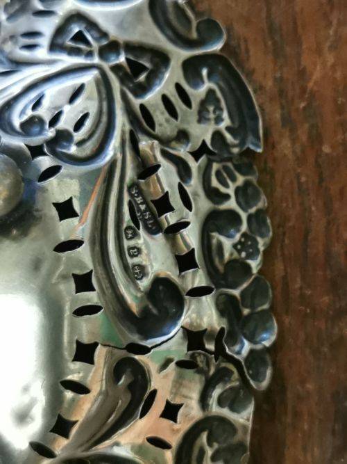 Pair of silver bon bon dishes