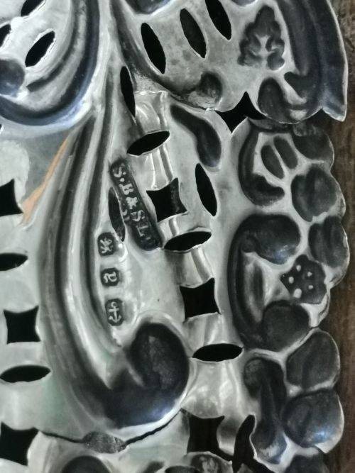 Pair of silver bon bon dishes