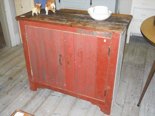 RED DISTRESSED BASE CUPBOARD BY KIM'S CREATIONS
