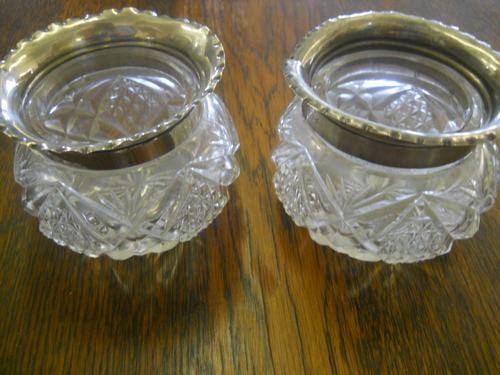 WACKY WEDNESDAY HALLMARKED SILVER BIRMINGHAM 1902  CUT GLASS DRESSING SET !!!R1 NO RESERVE!!!