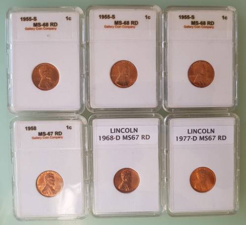 Collection of graded USA  1 cent  coins