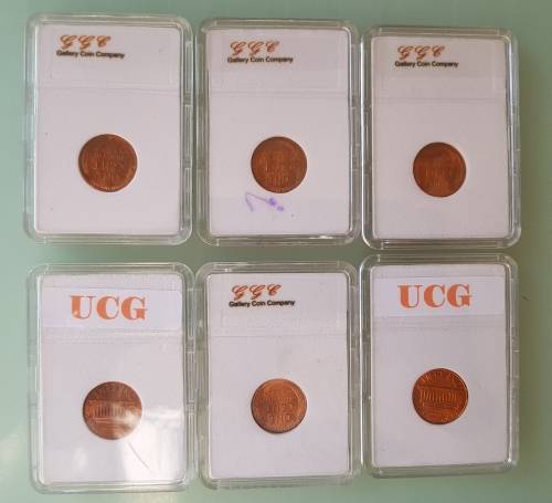 Collection of graded USA  1 cent  coins