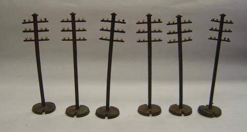 HO Scale Accessories - Telegraph Poles x 6 - Made in England!