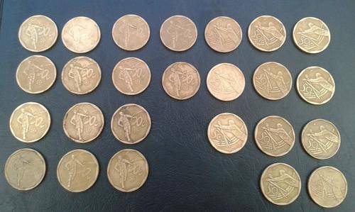 RSA - 2002 50c Soccer Coin x 14 + 2003 50c Cricket Coin x 11 - Low Mintage !!!!!