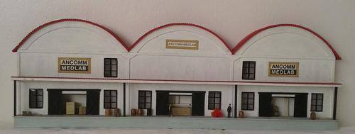 HO Scale Low Relief Building - ANCOMM - MEDLAB - Handcrafted!!!