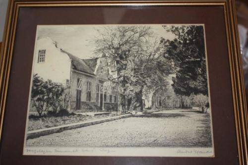 Signed etching by famous Andre Naude