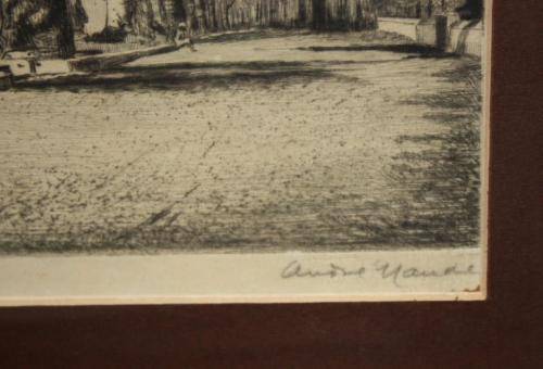 Signed etching by famous Andre Naude