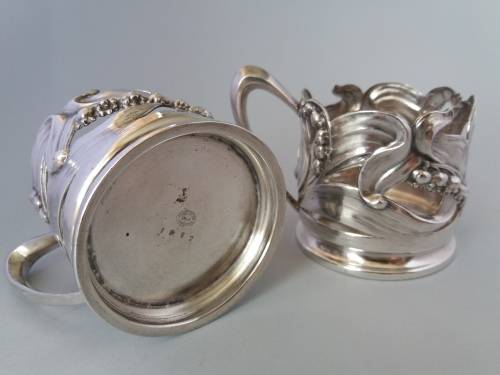 Genuine Art Nouveau tea glass holders