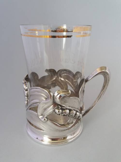 Genuine Art Nouveau tea glass holders