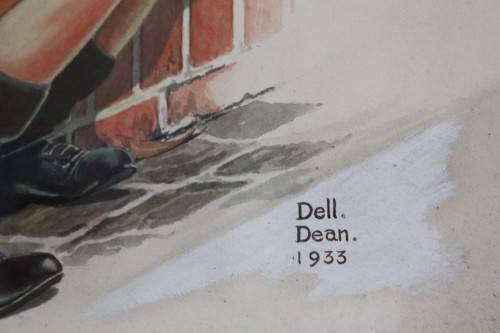 Dell Dean painting of a boy and his dog 1933