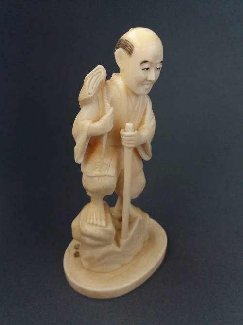 Meiji period carved ivory okimono