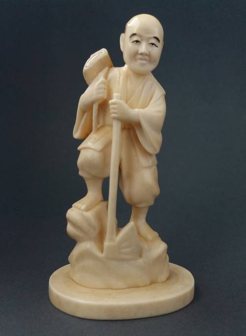 Meiji period carved ivory okimono