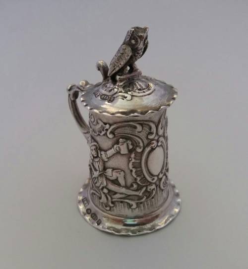 Miniature sterling silver tankard
