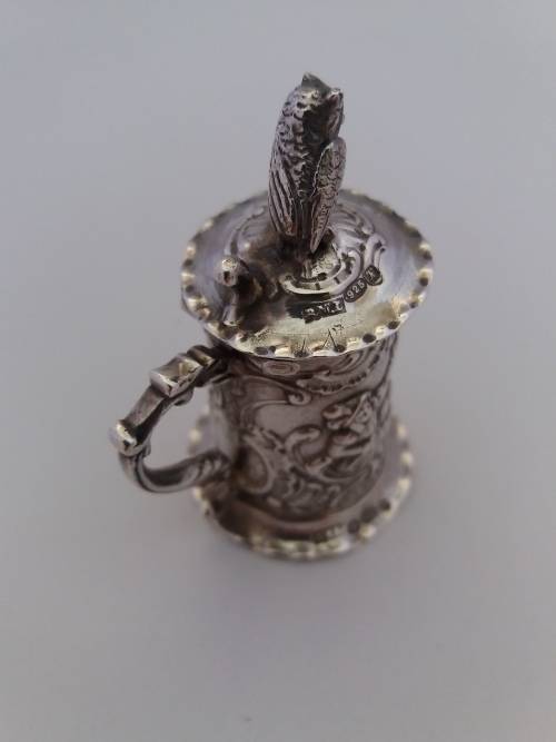 Miniature sterling silver tankard