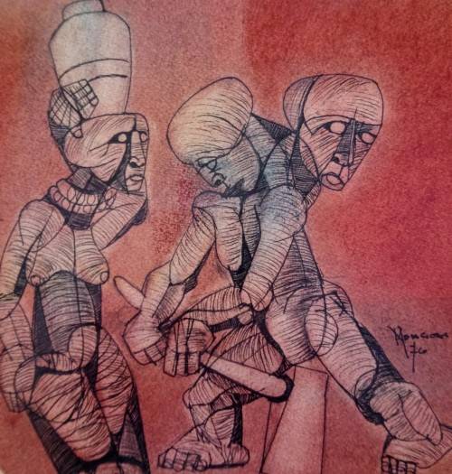 Nathaniel Mokgosi mixed media