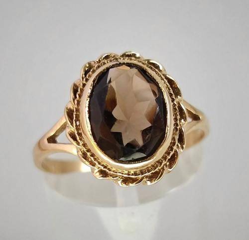 Vintage brown topaz dress ring