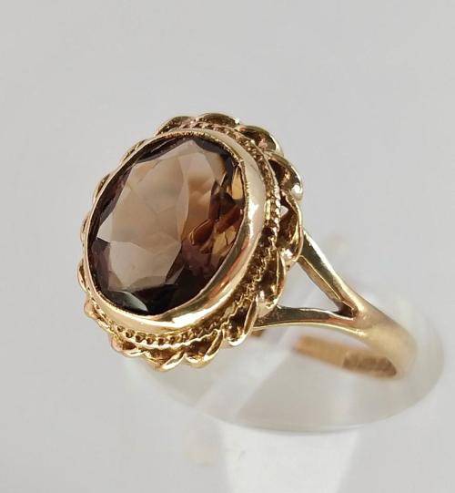 Vintage brown topaz dress ring