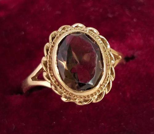 Vintage brown topaz dress ring
