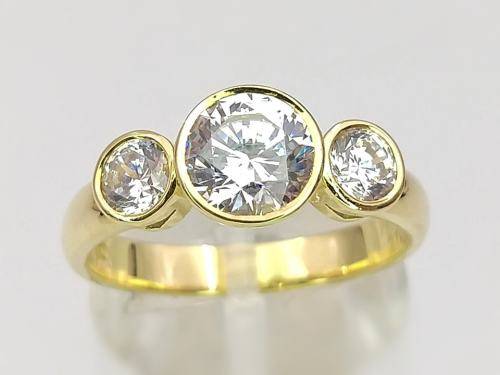 Showstopper ring, giant CZs set in 18ct gold