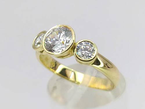 Showstopper ring, giant CZs set in 18ct gold
