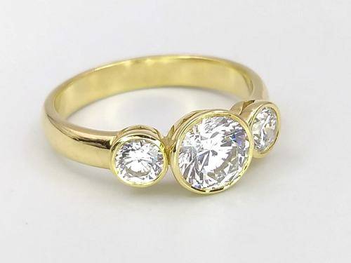 Showstopper ring, giant CZs set in 18ct gold
