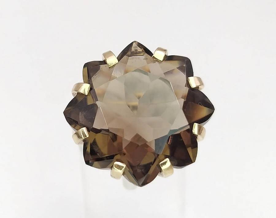 9ct gold star-shaped brown topaz cocktail ring