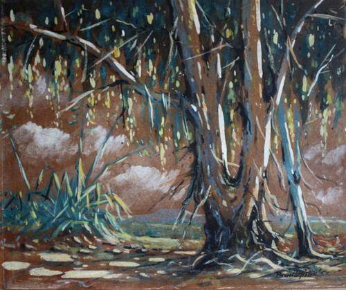 Benn Potgieter Gouache Gum trees 1951