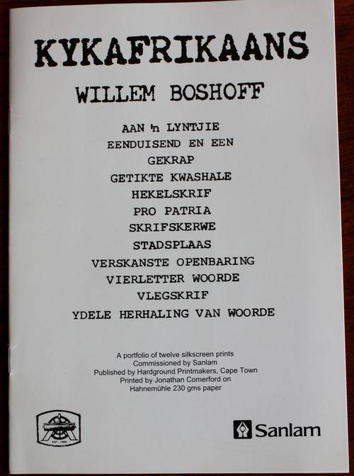"Kykafrikaans" Willem Boshoff exhibition catalogue