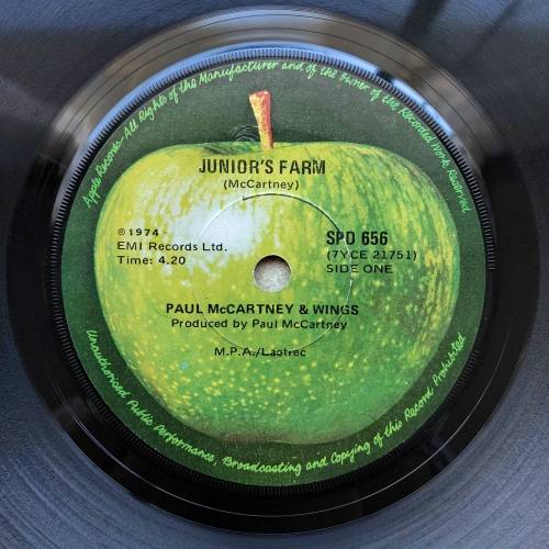 PAUL MCCARTNEY AND WINGS - JUNIOR'S FARM / SALLY G (7" PICTURE SLEEVE 45 RPM)
