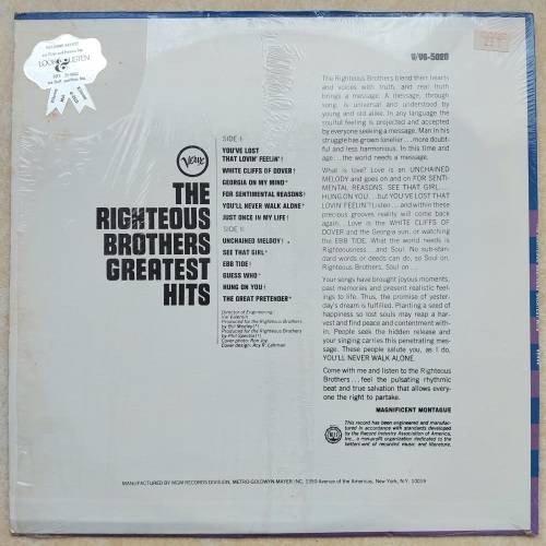 THE RIGHTEOUS BROTHERS - GREATEST HITS