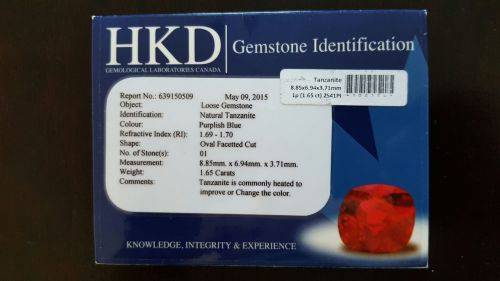 TANZANITE 1.65CTS OVAL FACET 100% NATURAL