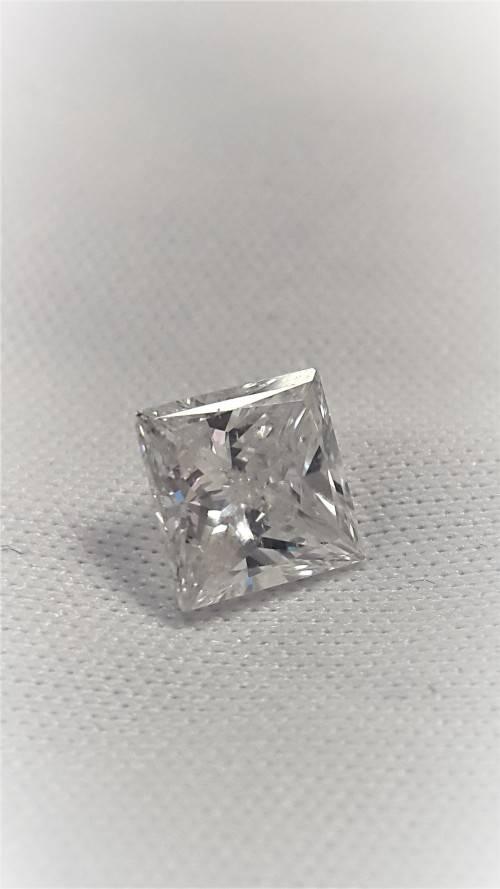 Certified 0.74 Carat D SI2 Princess Natural Loose Diamond