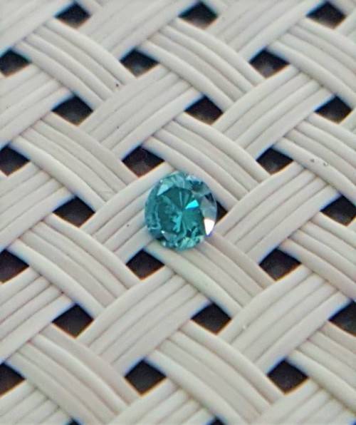 0.16Cts CERTIFIED Sea Blue Natural Diamond Round Brilliant Cut