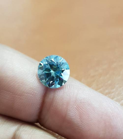 MOISSANITE 2.97ct VVS1 9.40MM BLUE  COLOR ROUND CUT LOOSE