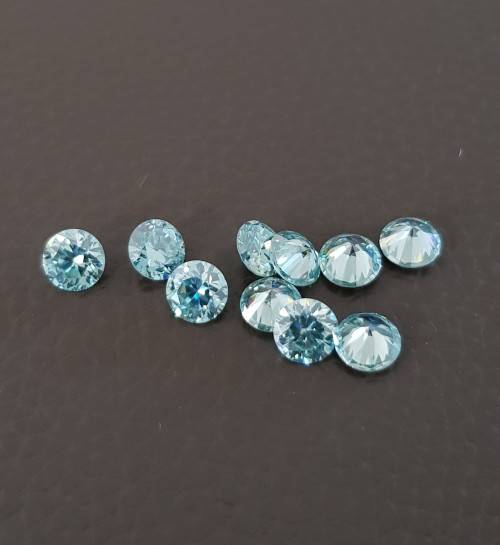 4.58 Ct 10pc/4.90-5.30 Mm BLUE COLOR LOOSE ROUND MOISSANITE LOT