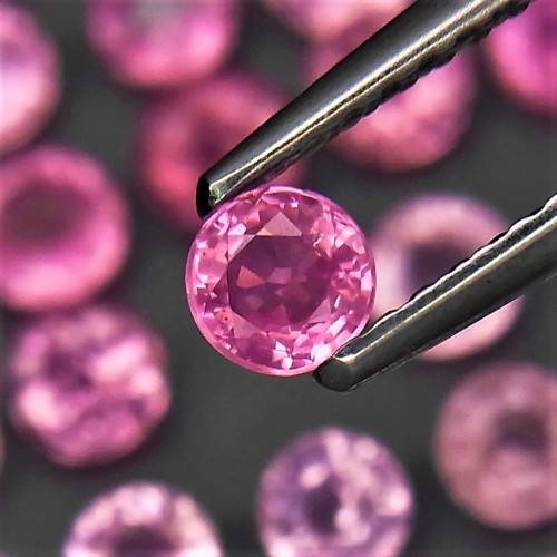 Pink Sapphire Myanmar Round Diamond Cut 3 mm x 2Pcs