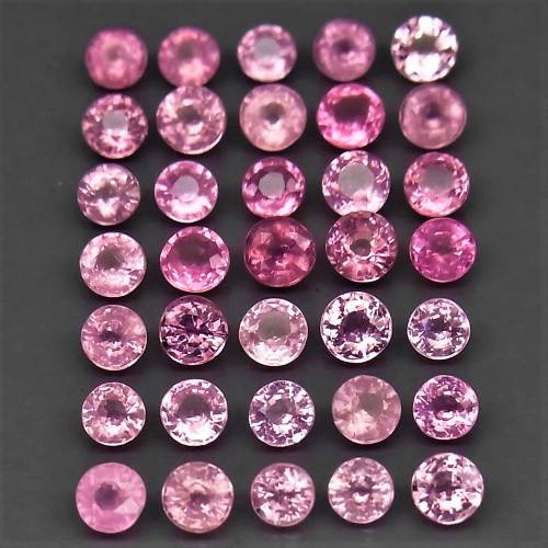 Pink Sapphire Myanmar Round Diamond Cut 3 mm x 2Pcs