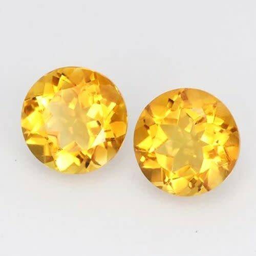 Natural Yellow Citrine Brazil 1Pcs. Round 7mm.