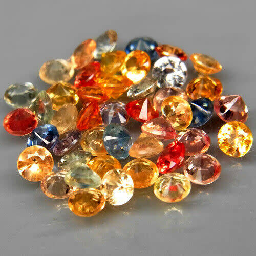 Sapphire Africa 3Pcs Round Diamond Cut 2.9 mm.Fancy Color