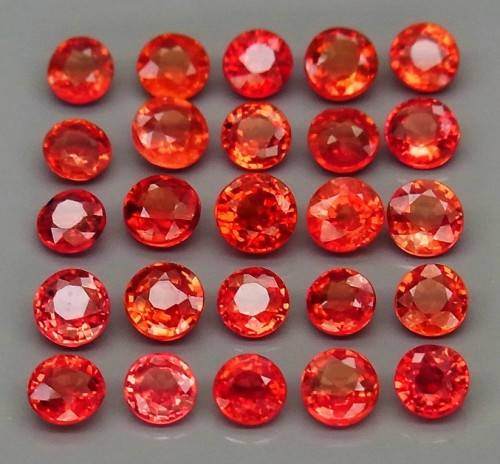 Imperial Red Sapphire Songea 1Pcs/0.18Ct Round 3 to 3.2 mm.Very Good Color!