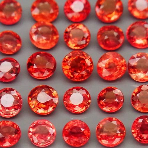 Imperial Red Sapphire Songea 1Pcs/0.18Ct Round 3 to 3.2 mm.Very Good Color!