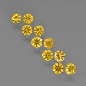 Yellow Sapphire Round Diamond Cut 1.90 mm 2Pcs/0.08Ct