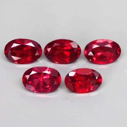 Rhodolite Garnet 1.18 Ct.Pair Natural Oval Raspberry Red Twinkling Africa