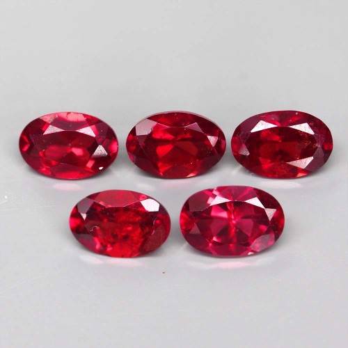 Rhodolite Garnet 1.18 Ct.Pair Natural Oval Raspberry Red Twinkling Africa