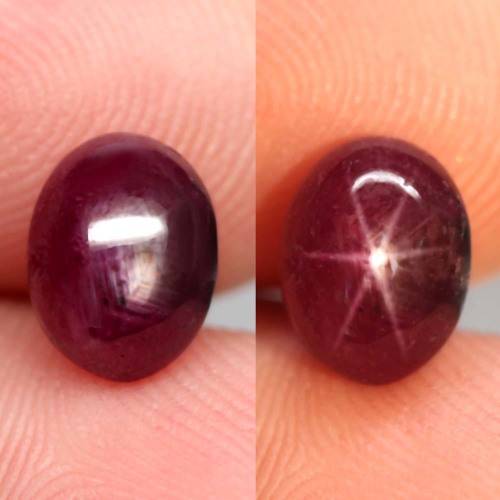 4.44Ct. Ruby Natural 6 Rays Star Oval Cabochon Amazing Madagascar