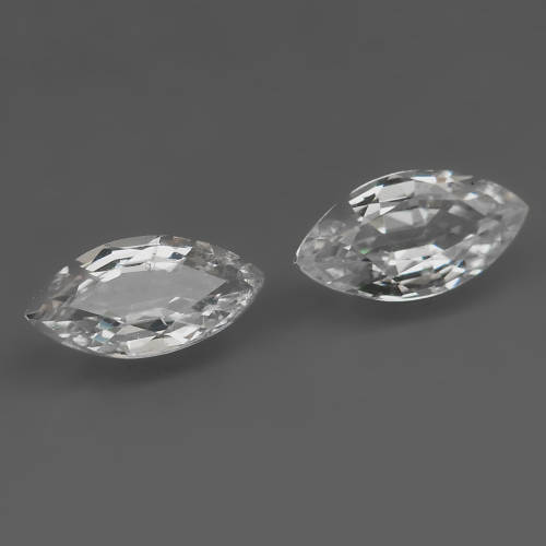 Pure White Sapphire 1.32Ct Ceylon, Marquise 8x4 mm.PAIR Sri Lanka