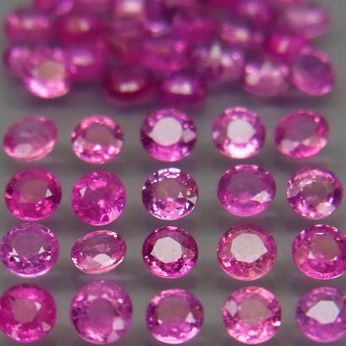 ** Top**  Pink  Ruby  Round Diamond Cut 2.7mm Gem
