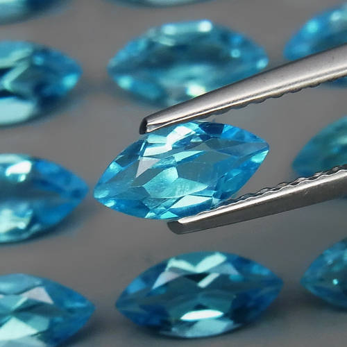 0.65Ct Swiss Blue Topaz Marquise Ravishing Color & Full Fire