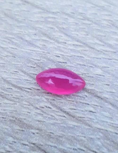 3.35Ct. Ruby Marquise Cabochon Top Pinkish Red